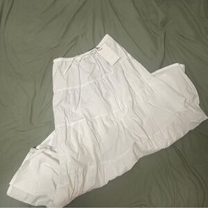 Zara White Tiered Maxi Skirt